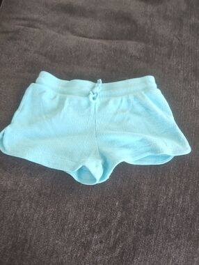 Suzette Collection Kids Light Blue Ribbed Knit Shorts
